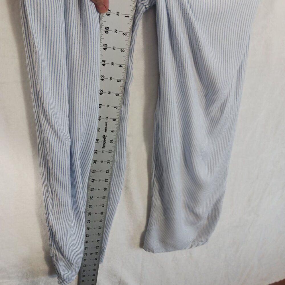 Japana, Palazzo Jumpsuit, S, Blue & White Stripe, Spaghetti Straps, Navy Trim - Picture 14 of 15